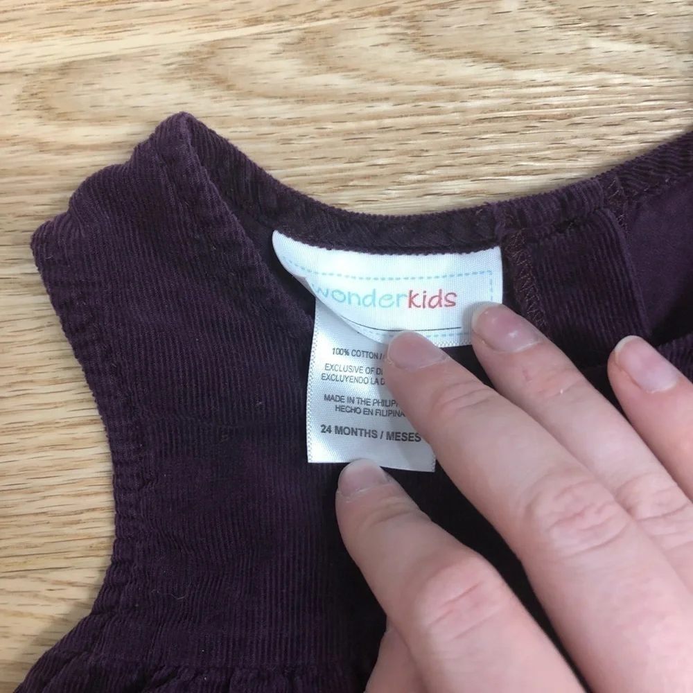 Wonder Kids Corduroy Dress Faded Glory Onesie 24 months